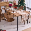 Runner da tavola stile americano con foglie marroni e nappe decorative - Foglia Island Cachi Con Nappine