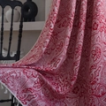 French vintage style red and white paisley curtain with tassels for window decor - 150x220cm / Red Stripe Rod Pocket