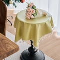 Lichtgeel waterdicht TPU tafelkleed met decoratieve crème kwastjes voor ronde tafels - 60-60 / Fruit Green Tassel