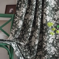 Elegant dark green chenille curtain with white floral jacquard and heavy drape fabric - 140x45cm / Dark Green Rod Pocket
