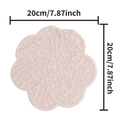 Handmade crochet cotton cup mat in cream white with a 20cm floral lace design - Flower Shape / Off White