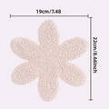 Handmade crochet cotton floral coaster in cream white, 19cm by 22cm size detail - Six-Petal Flower Shape / Off White