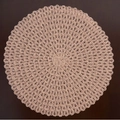 Minimalistisches beiges handgehäkeltes rundes Tischset mit Wellenrand für Esstischdeko - Durchmesser 38cm / Rosa