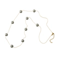Elegante collana a Y con catena dorata, perle grigie e catenella di estensione - Stile Perla Artificiale (XL-1177DY01)