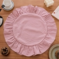 Set de table rond en tissu rose avec bords volantés pour une déco de table élégante - Rond 38 / Rose Brumeux