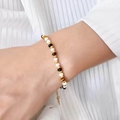 Perlenarmband mit Tigerauge, Achat und Goldakzenten sowie verstellbarer Metallkette - Tigerauge Armband [Standardqualität]
