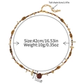 Tiger eye natural stone beaded necklace with a reddish-brown teardrop pendant and chain - Natural Red Stone Necklace