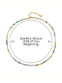 Collar de cuentas de cristal de colores con espaciadores dorados y cierre de langosta - Collar de Dopamina XL-1050DY01-1