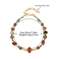 Tigerauge- und Lapislazuli-Perlenkette mit Goldverschluss und Größenmarkierungen - Achat Armband