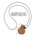Brown leather vase pendant necklace with black and white stitching and black cord - Sketch Vase - Brown