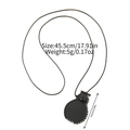 Black leather vase pendant necklace with white stitching and 45.5cm woven cord - Sketch Vase - Black