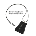 Black PU leather vase pendant necklace with white stitching and dimensions display - Keychain-Black