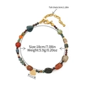 Handgemachtes Tigerauge-Steinperlenarmband mit bunten Steinen und goldenem Karabiner - Afrikanisches Kieferstein Armband