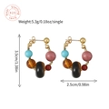Handmade hoop earrings with colorful tiger eye beads and golden 925 silver hooks - Tiger's Eye Multicolor Beading