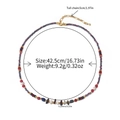 Beaded necklace with colorful stones and gold clasp, showing size measurements 42.5cm - Freshwater Pearl Natural Stone Necklace