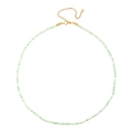 Collar artesanal de plata 925 con cuentas de piedras verde claro y blanco para mujer - Verde claro