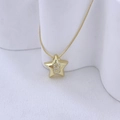 Elegant gold star pendant necklace with sparkling letter B on a minimalist stone base - Gold B