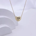 Polished gold heart necklace featuring a sparkling letter R pendant on a box chain - Gold R