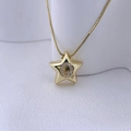 Goldene Stern-Halskette mit Kristall-Buchstabe Q und feiner Box-Kette für Damen - Gold Q