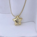 Sternförmige goldene Halskette mit weißem Zirkon-Buchstabe S und zarter Box-Kette für Damen - Gold S