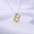 Elegante goldfarbene Halskette mit einem Hammerschlag-Großbuchstaben B Anhänger - Großbuchstabe B(5471921552222) / Gold B