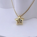 Elegante goldene Stern-Halskette mit Kristall-Buchstabe U und feiner Boxkette - Gold U