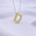 Minimalistische Goldkette mit Buchstabe D Anhänger und geometrischer Texturierung - Großbuchstabe D(5471921552224) / Gold D