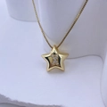 Elegante goldene Stern-Halskette mit glitzernden X-Zirkonia an einer Box-Kette - Gold X
