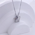 Silberne Sternenkette mit Zirkonia Buchstabe V Anhänger und feiner Box-Kette - Silber V