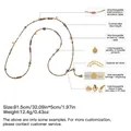 Collana lunga fatta a mano con perle di turchese e occhio di tigre, lunga 81,5 cm - Stile in Perline Ceche (XL-1445CY-2) / 81.5cm