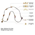 Collana lunga bohémien fatta a mano con pietre naturali e dettagli misure - Stile Pendaglio Occhio di Tigre (XL-1443CY) / 38.5cm
