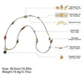 Collana boho con perline e pendente occhio di tigre con accenti in malachite - Stile Pendaglio Malachite (XL-1443CY-1) / 39,5 cm