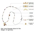 Collana fatta a mano con perle turchesi e ciondolo a forma di elefante dorato boho - Stile in Perline Intrecciate (XL-1444CY) / 40CM