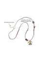 Collana artigianale in corda intrecciata con pietra naturale, nappa e ciondolo a pesce - Stile Intrecciato (XL-1441CY) / 89 cm
