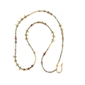 Lunga collana bohémien in perline colorate con ciondoli dorati da donna - Stile Pino Africano Naturale (XL-1172DY01-2)