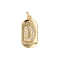 Elegant gold-plated rectangular pendant featuring a crystal-encrusted letter D charm - Letter D