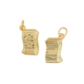 Miniature gold dollar bill charms set in polished metal for DIY jewelry and necklaces - Dollar Sign Style / Gold