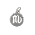 Scorpio zodiac symbol round charm pendant in polished silver for DIY necklace jewelry making - Virgo 2 (Pendant Only (Without Chain)) / Silver