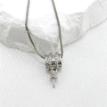 DIY silver cylinder pendant with cubic zirconia and pearl cup for jewelry making - Cylindrical Pendant Setting (1) / Silver (1)