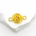 Golden 3D rose flower connector pendant for DIY jewelry bracelets and necklaces - Rose Flower Connector Style / Gold
