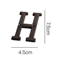 Vintage black cast iron letter H sign for DIY wall decor with mounting screw holes - Letter-H