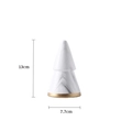 Cône décoratif moderne en céramique marbre blanc avec bord doré, variante de 13 cm - Petite Taille (Blanc)