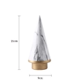 Sapin de Noël moderne en céramique marbre gris avec socle doré et hauteur de 21cm - Moyen (Blanc)