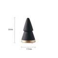 Minimalist black ceramic Christmas tree decor with gold base edge, 13cm height - Small (Black)