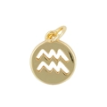 Golden Aquarius hollow pendant for minimalist DIY necklace and jewelry making - Aquarius 1 (Pendant Only (Without Chain)) / Gold