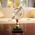 Modern crystal globe ornament with gold metal stand and black base, 30cm height size - C31-AH Style (C31-AH-Globe)