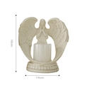 Nordic resin angel candle holder in ivory white, dimension 16x14cm for home decor - Beige Small Angel Candlestick (With LED Candle)