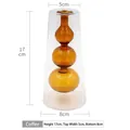 Modern dual-layer glass vase with amber inner spheres, height 17cm, elegant home decor - Style B (Coffee Tall)