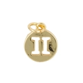 Minimalist gold round zodiac pendant with hollow geometric cutout for DIY jewelry - Gemini 1 (Pendant Only (Without Chain)) / Gold
