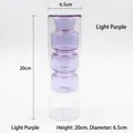 Modern Nordic double-layer glass vase in light purple featuring 20cm height design - Style D (Purple)